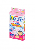 KIYOU-JOCHUGIKU Охлаждающие жаропонижающие гелевые пластыри от температуры детские с ароматом персика упаковка 4 шт
