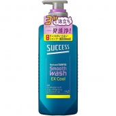 Шампунь KAO SUCCESS Smooth Wash 2 в 1 Extra Cool охлаждающий лечебный для мужчин от перхоти и зуда, бутылка 400 мл