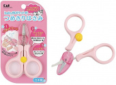 KAI Ножницы безопасные с ограничителем для ухода за ногтями детей от 3-х месяцев, розовые с колпачком