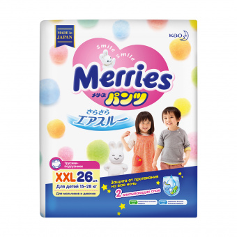 Трусики для детей МERRIES XXL 15-28 кг 26 шт, фото 1