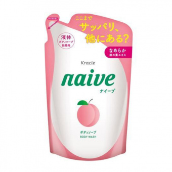 Мыло жидкое для тела Naive с экстрактом листьев персикового дерева , мягкая упаковка  380 мл, фото 1