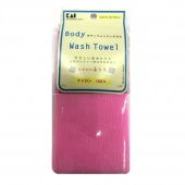 KAI Мочалка для тела Body Wash Towel средней жесткости, нейлон, розовая, в форме шарфа 30*100см
