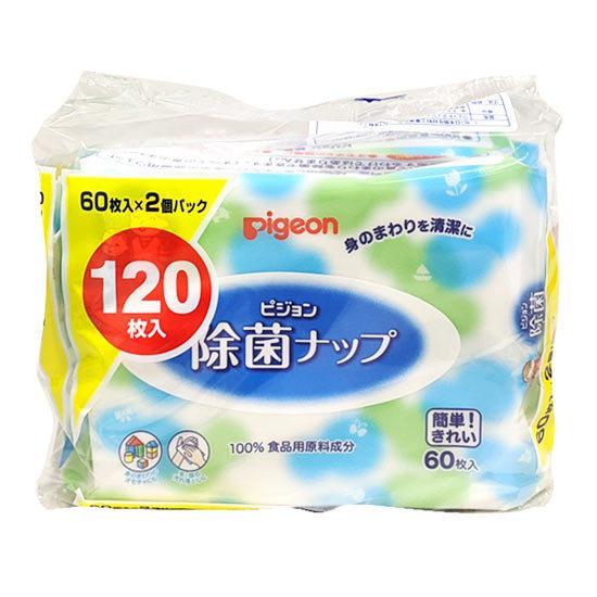 PIGEON Влажные салфетки для детей дезинфицирующие мягкая упаковка  60шт*2