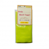 Мочалка для тела KAI Body Wash Towel жесткая нейлон салатовая в форме шарфа 30*100см
