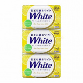 KAO Крем-мыло White увлажняющее твердое кусковое, с витаминами и цитрусовым ароматом, спайка 3 шт.* 130 гр.
