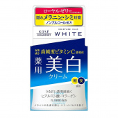 KOSE Moisture Mild White Крем для лица отбеливающий с маточным молочком, коллагеном и гиалуроновой кислотой против пигментных пятен, банка 55 гр