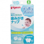 Влажные  салфетки PIGEON   для чистки молочных зубов с 6 мес мягкая упаковка 42шт 30