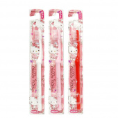  EBISU Зубная детская щетка Hello Kitty старше 6 лет, 1 шт., цвета на выбор: красная, розовая, белая