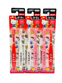 EBISU НАБОР Детских зубных щеток Hello Kitty, от 3 до 6 лет, сред. жест, 6 шт: 2 крас, 2 бел, 2 роз