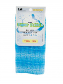 KAI Мочалка для тела Supper Bubble средней жесткости, нейлон, голубая, в форме шарфа 30*100см