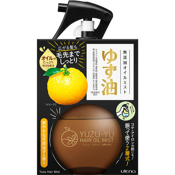 Масло для волос UTENA YUZU-YU термозащитное без силикона аромат цитруса спрей, бутылка 180 мл