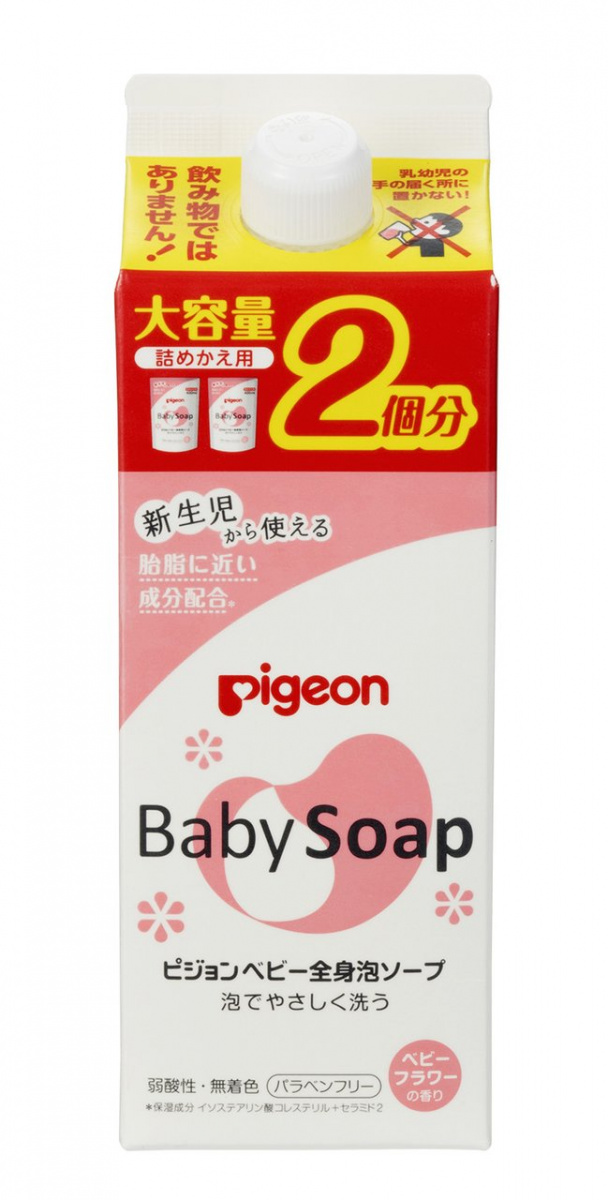 Мыло-пенка для детей PIGEON  Baby foam Soap с керамидами возраст 0+ короб с крышкой 800мл 