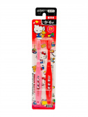 EBISU НАБОР Детских зубных щеток Hello Kitty от 3 до 6 лет, ср. жесткости, 2 шт: красная и розовая