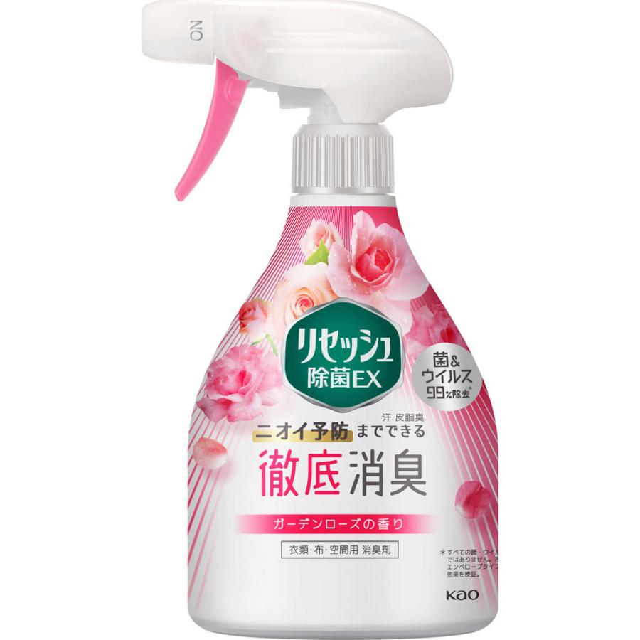 KAO Спрей мист RESESH EX антибактериальный дезодорирующий для одежды и домашнего текстиля, аромат розы, 370 мл. бутылка с распылителем