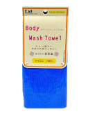 KAI Мочалка для тела Body Wash Towel жесткая нейлон синяя в форме шарфа 30*100см