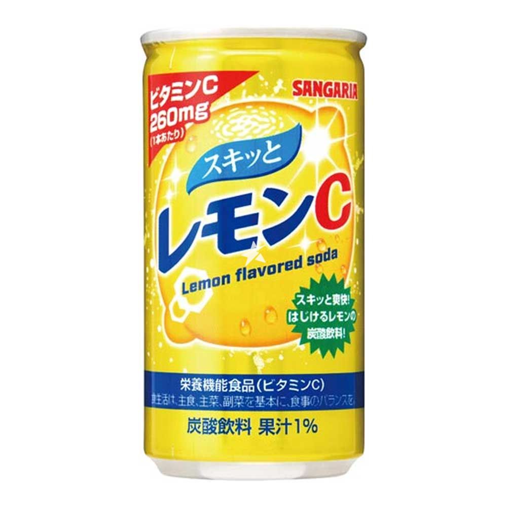 SANGARIA UME Flavored Soda Напиток газированный освежающий с лимоном и Витамином C, банка 190 гр
