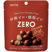 LOTTE Шоколадные криспи в глазури ZERO воздушные диетические без сахара, 28 гр.