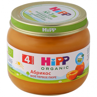 Пюре HIPP( ХИПП Русь) абрикос с 4 мес ст/банка 80гр, фото 1