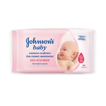 Johnsons Baby Влажные салфетки д/детей БЕЗ ОТДУШКИ возраст 0+ мягк.упак 64 шт, фото 1