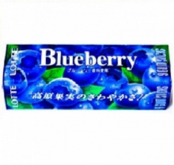 Жевательная резинка Lotte Fruitio Blueberry Голубика 9 пластинок, фото 1