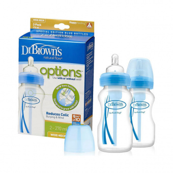 Набо бутылочек для кормления с широким горлышком Dr.Brown's Options 270 мл 2шт, фото 1