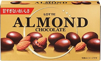 Lotte ALMOND Целый Миндаль в молочном  шоколаде, картонная коробка, 86 гр. Япония, фото 1