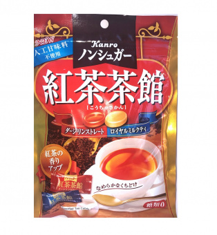 KANRO Кармель cо вкусом черного чая без сахара 72 гр, фото 1