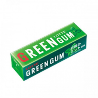 Жевательная резинка Lotte Green Gum Свежая зеленая мята 9 пластинок, фото 2