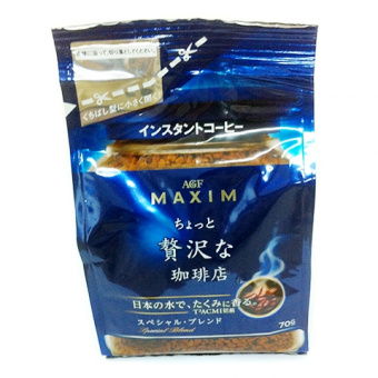 Кофе растворимый AGF Little Luxury Special Blend MAXIM крепкий 70гр  мягкая упаковка, фото 1
