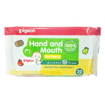 Влажные салфетки PIGEON  для детей ручки и рот возраст 0+ мягкая упаковка 20шт, фото 1