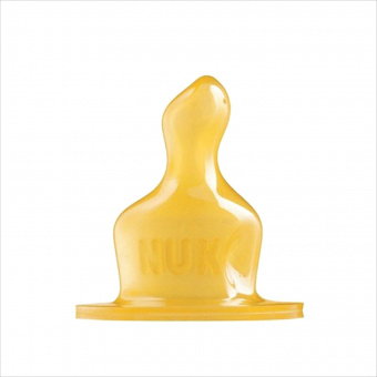 NUK Соска для бутылки антиколиковая ортодонической формы из латекса размер М возраст0-6 мес 1шт, фото 1