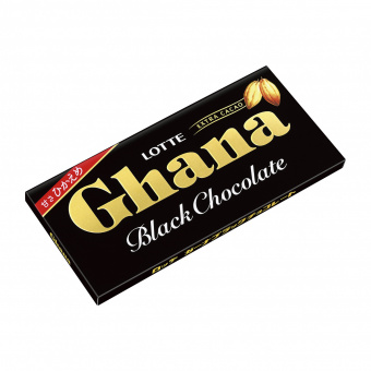 Lotte GHANA Black Chocolate Темный шоколад, плитка, 50 гр., фото 1