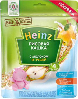 HEINZ (Хайнц-Георгиевск) Каша молочная рисовая с грушей с 4 мес  мягкая упаковка   200гр 7шт, фото 1