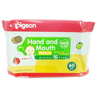 Влажные салфетки PIGEON  для детей ручки и рот 0+ мягкая упаковка 60шт, фото 1