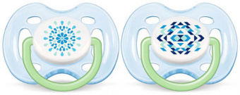 PHILIPS AVENT Соска-пустышка для детей серии Дизайн возраст от 0 до 6 мес   2 шт.SCF180 25(голубые), фото 1