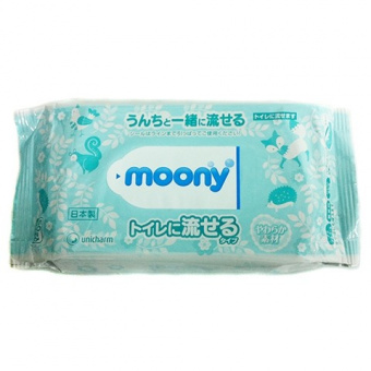 Влажные салфетки MOONY для детей растворимые в воде возраст 0+ мягкая упаковка 50шт, фото 1