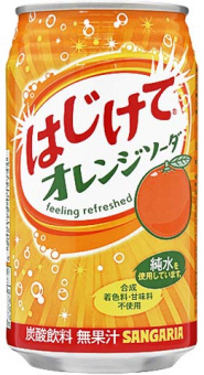 Напиток Sangaria Hajikete Orange безалкогольный газированный Апельсин 350 мл банка металлическая, фото 1